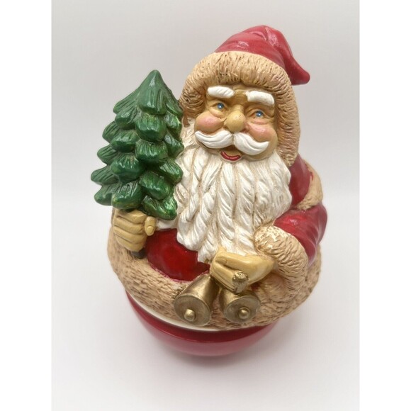 vintage Other - VTG. CHRISTMAS musical, Santa Claus is Coming to Town, wind up, Weeble Santa,